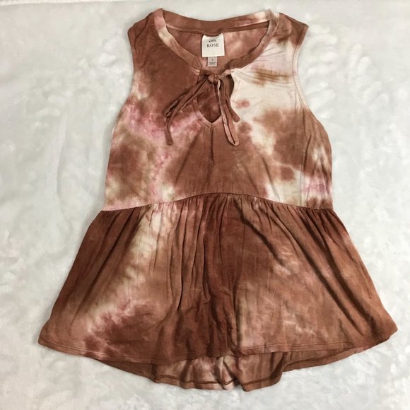 Knox‎ Rose Brown Rayon Blend Tie Dye Sleeveless Blouse Tank Top Women's Small - Picture 6 of 7
